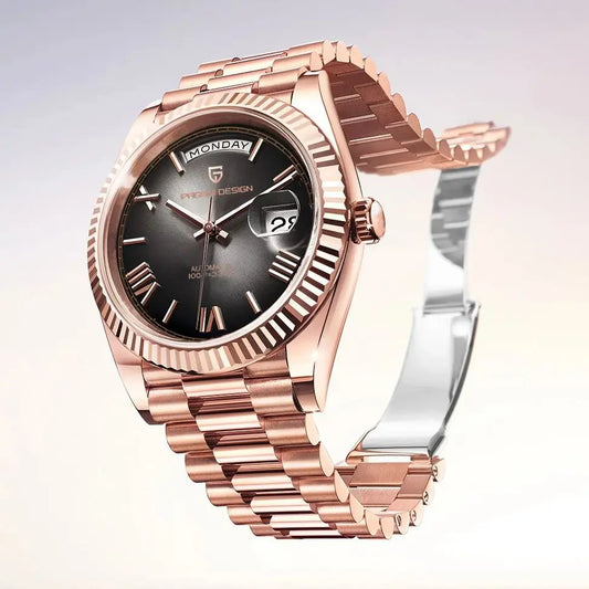 Luxury Rose Gold Wristwatch Men Stainless steel Waterproof